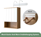 24"x30" Bathroom Wall Cabinet with Asymmetrical Doors & Open Shelf - Image 8