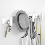 VAEHOLD Hat and Coat Wall Mount Rack - Hooks for Robes, Bags, Keys, and Towels - Bathroom Towel Hanger Organizer (White, “T“ Shape 4 Hooks 1 Pack) - Image 2