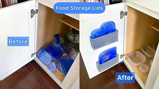 Slim Caddy ORIGINAL Cabinet Door Organizer | Optimize Your Cabinet Space | Kitchen Plastic Lids Organizer, Bathroom Accessories, Under Sink Organizer, and More | 2 PK, 8”L x 3.5”H x 1.8”D each - Image 8