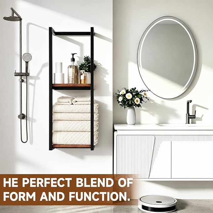 Towel Racks for Bathroom, 2 Tier Wall-Mounted Towel Rack, Home Decor Shelf, Space-Saving Organizer Rack for Household, Bathroom, and Bedroom - Image 8