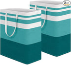 HomeHacks 2 Pack Large Laundry Baskets, Laundry Hampers Bags (Green 125Lx2) | Waterproof, Freestanding, Collapsible Clothes Hamper with Reinforced Handles in Laundry Room, Dorm, Bathroom, Bedroom by HomeHacks