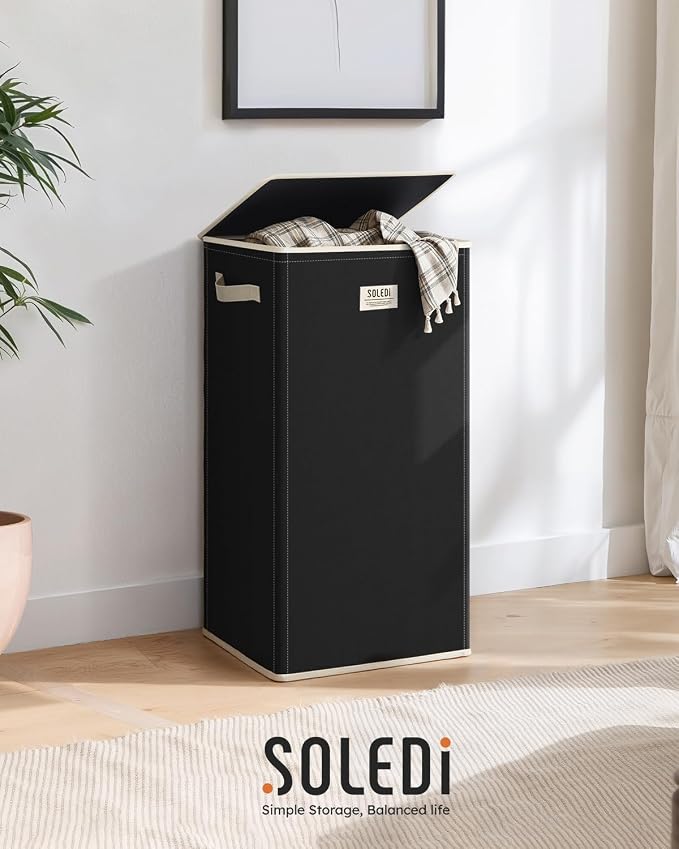 SOLEDI 100L Laundry Hamper with Lid, Large Collapsible Laundry Basket - Image 8