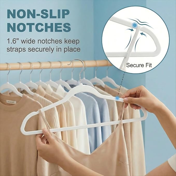 HOUSE DAY Ivory Plastic Hangers 20 Pack - Ultra-Thin Heavy Duty Non-Velvet - Image 6