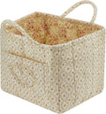 Quilted Fabric Storage Basket with Handles & Pocket, Foldable Laundry Hamper Boho Floral Print Organizer Bin for Home, Picnic, Office 12"x10"x10" (A-2) by Unknown