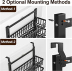 POKIPO 9 Tier Over The Door Pantry Organizer, 2 in 1 Wall Mount or Hanging Spice Rack with Adjustable Deep Basket, Heavy-Duty Seasoning Organizer and Storage for Kitchen Cabinet Closet Bathroom - Image 5