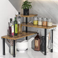 JayRex Kitchen Countertop Organizer 3-Tier Corner Shelf, Rustic Brown by JayRex