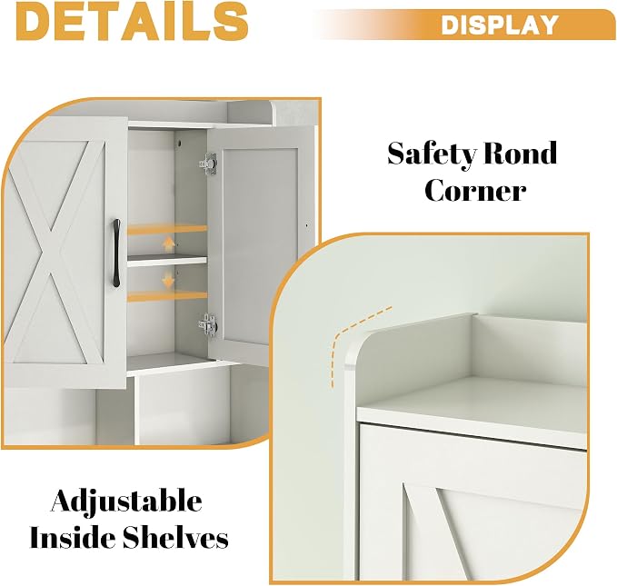 OMOCCUIT Over The Toilet Storage Cabinet,32" Over Toilet Bathroom Organizer - Image 8