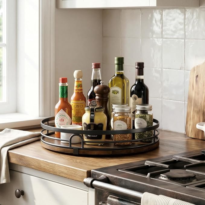 2 Pack 9" 10" Lazy Susan Turntable Organizer for Table Top - Image 3