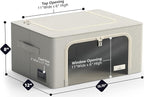 Sorbus Clothes Storage Bins, Clear Window & Handles (4 Pack, Beige) | Large foldable stackable boxes have easy-carry grips for bedding and linens in closets, bedrooms and laundry rooms. - Image 3