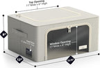 Sorbus Clothes Storage Bins, Clear Window & Handles (6 Pack, Beige) | Large foldable stackable boxes have easy-carry grips for bedding and linens in closets, bedrooms and laundry rooms. - Image 3