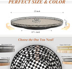 AMH 21-Inch Black and White Checkerboard Lazy Susan Decorative Tray - Image 6
