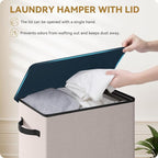 SOLEDI Slim Laundry Basket with Lid, Narrow Laundry Hamper for Small Space - Image 3