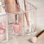 STORi 5-Compartment Clear Plastic Organizer | Rectangular Divided Makeup and Vanity Storage Bin and Office Desk Caddy | Scalloped Wall Design | Made in USA - Image 7