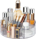 360° Rotating Makeup Organizer, 10" Clear Turntable Lazy Susan Organizer for Vanity, Bathroom Counter, Cabinet, Spinning Cosmetic Storage Holder with 6 Dividers for Skincare, Makeup Brushes, Lipsticks by Dezzer