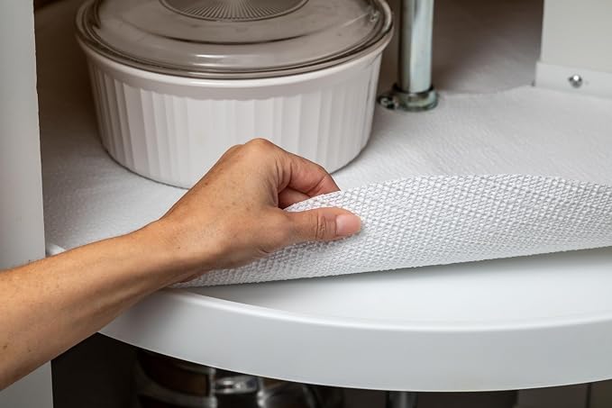Smooth Top EasyLiner Lazy Susan Liner Kit – Easy-to-Install Circular Non-Slip Lazy Susan Shelf Liner, Kitchen Cupboards and Shelves, 30 in Diameter, White, 2 Count (Pack of 6) - Image 5
