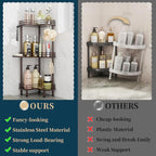 Consumest Corner Shower Caddy Standing - 3-Tier Stainless Steel Shower Organizer with Soap Holder and 4 Hooks, Large Capacity Corner Shelf Stand for Bathroom, Rest Room, Bronze - Image 2