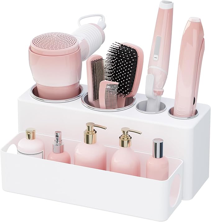 Lifewit Hair Tool Organizer Dryer Holder Countertop with 4 Cups, White by Lifewit