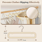 Velvet Felt Pants Hangers 30 Pack, with Cascading Hooks (Ivory) - Image 2