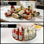 2 Pack 1/4 Wedge Metal Lazy Susan Organizer Baskets with Handles - Image 6