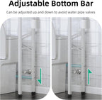 Kalrin Over The Toilet Storage with X Shape Side Guardrail, 3-Tier Over Toilet Storage Rack with Drain Basket, Freestanding Bathroom Organizer for Balcony Laundry, Pure White - Image 7