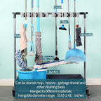 broom and mop holder put wet mops movable Commercial mop rack cleaning tool cart storage for garden garage organizer mop drain rack - Image 2