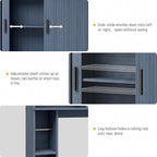 Vabches Over The Toilet Storage Cabinet with 2 Tambour Sliding Doors, Blue - Image 3