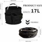 Cleaning Caddy with Handle,Cleaning Supplies 17L Foldable Storage Basket - Image 4