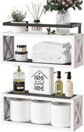 RICHER HOUSE Floating Shelves Bathroom, Wall Mounted Shelf Over Toilet by RicherHouse