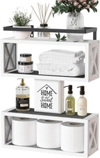 RICHER HOUSE Floating Shelves Bathroom, Wall Mounted Shelf Over Toilet by RicherHouse