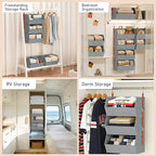 Hanging Closet Organizer Extra Large, Clothes Hanging Shelves for Closet with Divider, Collapsible Closet Storage System, Fabric Storage Bins for Home, Dorm, Rv, Sweaters, Handbags, Underwear, Sock - Image 7