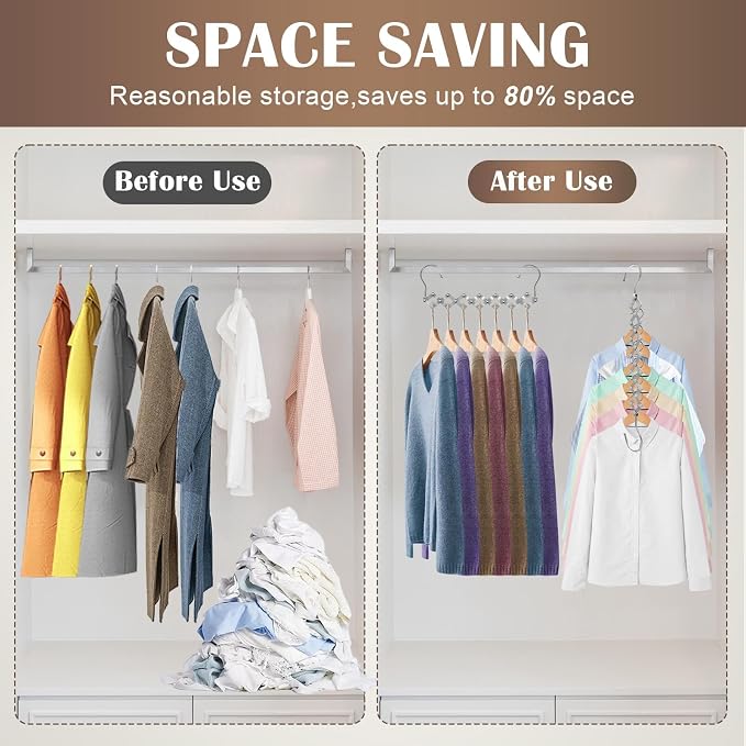 4 Pack Space Saving Hangers for Clothes: Extendable Metal Hangers - Image 7