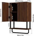 RUSTOWN Fluted Bathroom Wall Cabinet with 2 Doors, 3-Tier Medicine Cabinet - Image 2