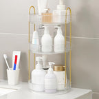 YCIA&DONE 360 Rotating Makeup Organizer and Storage for Vanity Countertop 3 Tiers, High Capacity Cosmetic Skincare Perfume Organizers for Dresser Bathroom Lazy Susan (Clear White) - Image 9