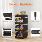 Lifewit 4 Tier Plastic Stackable Storage Baskets for Clothes 1 Pack, Black - Image 6