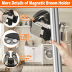 4 Pack Magnetic Mop Broom Holder, Heavy Duty Magnetic Mop Hanger for Refrigerators, Magnetic Mount Mop Broom Holder for Laundry Room Garage Kitchen Workshops Metal Shed - Image 5