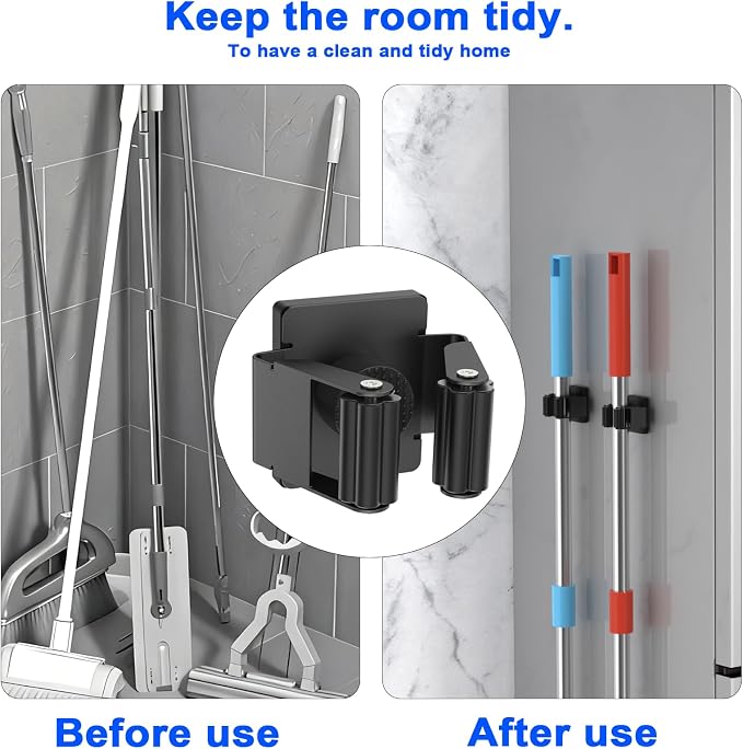 Strong Magnetic Mop Broom Holder, 2 Pack | Heavy Duty Magnetic Mop Hanger, For Refrigerators,Laundry Room Garage Kitchen Workshops - Image 6