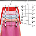 Pants Hangers with Clips,Space Saving Hanging Closet Organizer-6 Tiers Skirt Hangers with 360° Swivel Hook,Closet Organizer-Clothes Hangers by Lumigens