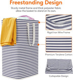 Lifewit 2 Pack Laundry Basket 80L Each, Collapsible Clothes Hamper with Reinforced Handles, Freestanding Waterproof Design for Bedroom and Laundry Room, Navy 160L Total - Image 2
