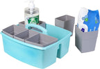 Storex Large Classroom Caddy with Cups, 13 x 11 x 6.575 Inches, Teal, Case of 2 (00984U02C) - Image 7