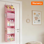 Lifewit 5 Tier Over the Door Organizer, Diaper Hanging Storage, Pink - Image 9