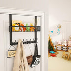 SWTYMIKI Over The Door Hook with 16 Hooks & Mesh Baskets - Heavy Duty Over The Door Organizer Hanger for Towels, Coats, Clothes - Space Saving Hanging Rack for Bathroom, Living Room, Black - Image 5