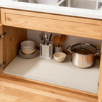 Under Sink Mat 34" X 22", Waterproof Silicone Cabinet Kitchen Liner, Beige - Image 8