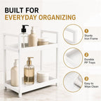 Bathroom Counter Organizer, 2 Tier White Counter Shelf - Image 5