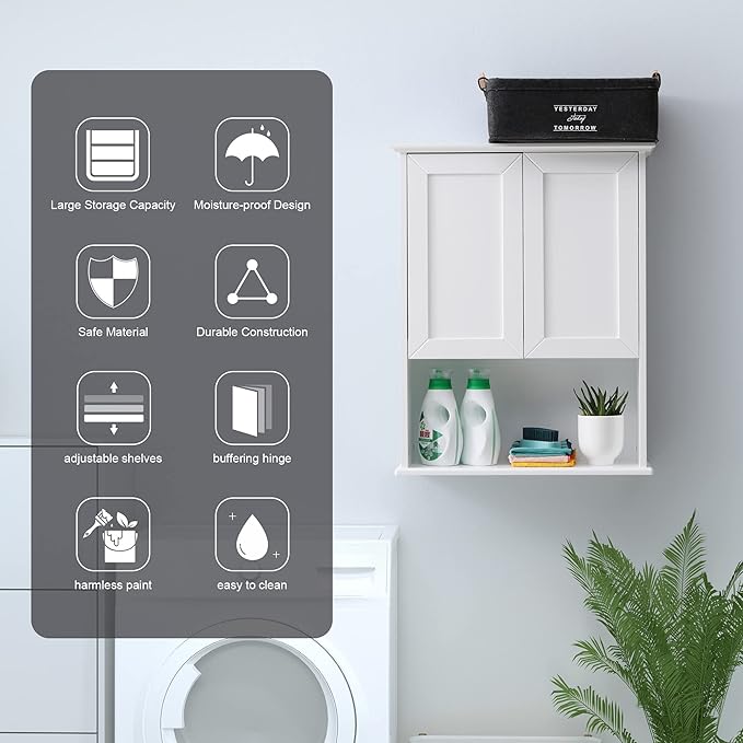 VANIRROR Bathroom Wall Medicine Cabinet with Soft-Close Buffering Hinges - Image 4