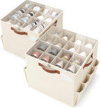 Varhomax Shoe Organizer Box for Closet, Fabric Storage Basket 2 Pack by Varhomax