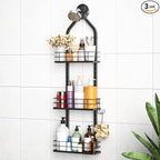 Shower Caddy Hanging, Adjustable Anti-Swing-Over The Shower Head Caddy, 3 Tier Stainless Steel Bathroom Storage Organizer Bathroom Shelves Basket Rack Shower Caddies (3Tier) by Aquohola
