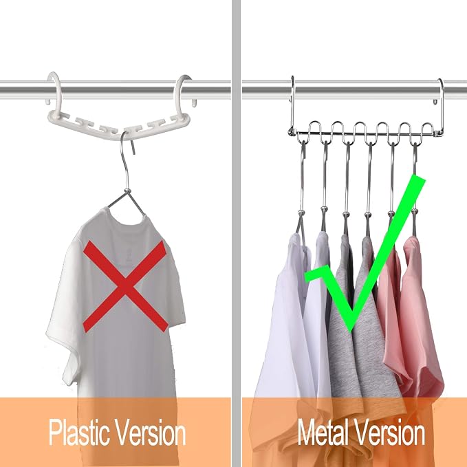 GEFTOL Metal Space Saving Hangers 12 Slots New Version Hanger Magic Cascading Hanger Closet Wardrobe Clothes Organizer(20 Pack) - Image 3
