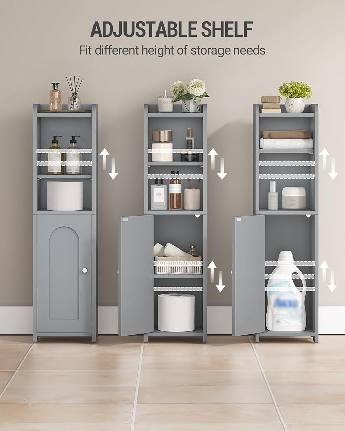 Hzuaneri Bathroom Storage Cabinet, Narrow Toilet Paper Cabinets with Doors - Image 4
