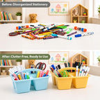 6 Pack 4 Compartment Classroom Caddy with Handle, Groovy - Image 4