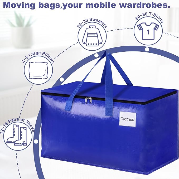 StorageRight Moving Bags, Moving Boxes, 93L 6-Pack Sotrage Bags, 4 Colors - Image 4